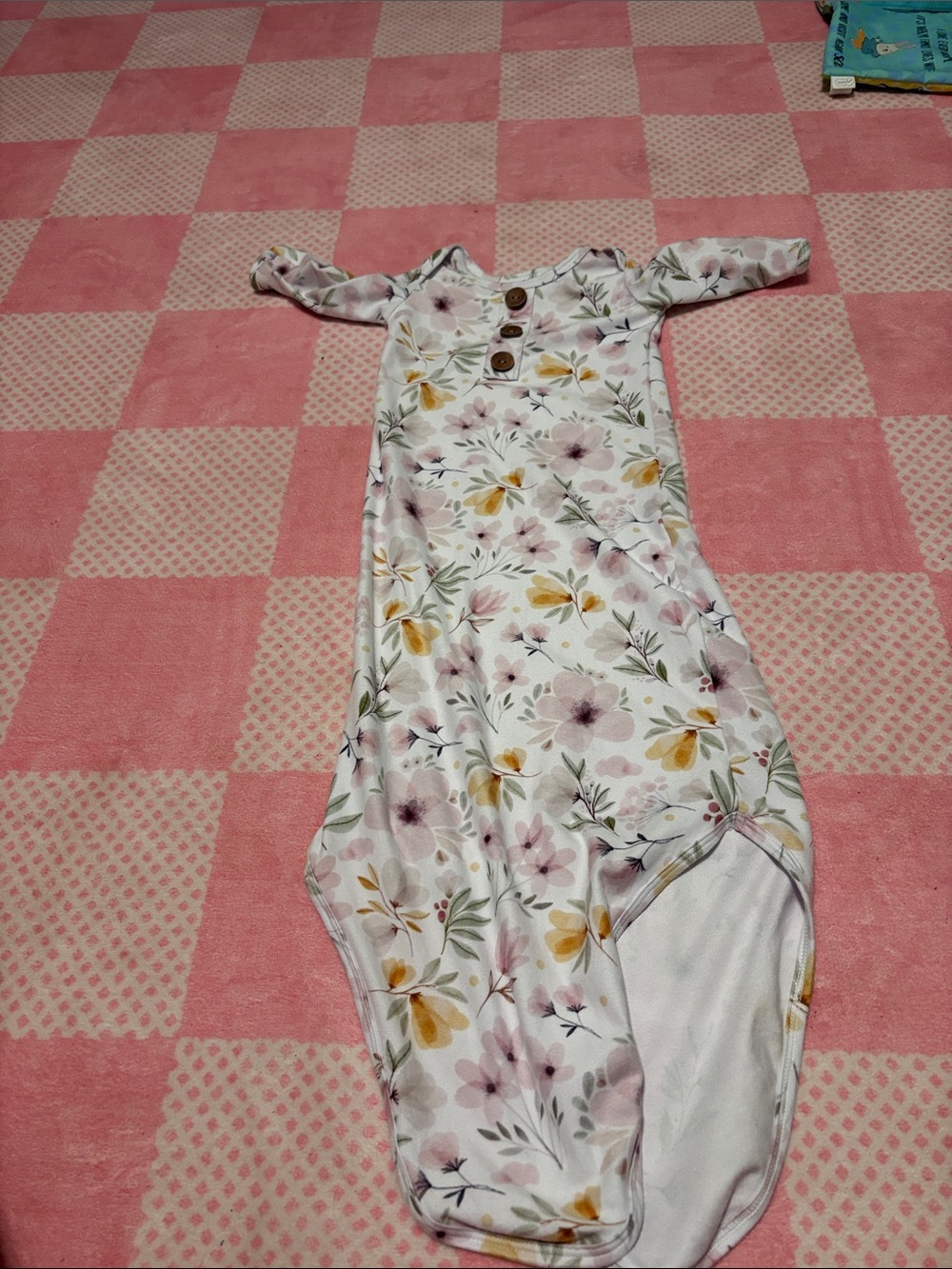 Caden Lane Floral Baby Onesie in Pink, Green, Yellow